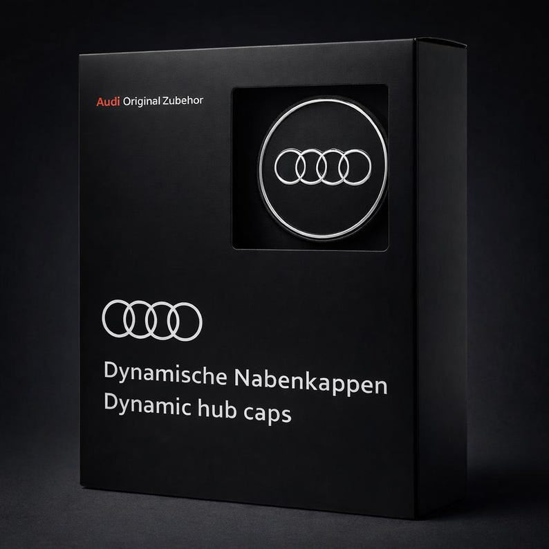 OEM Audi Floating Center Caps - Gloss Black (LEDs)