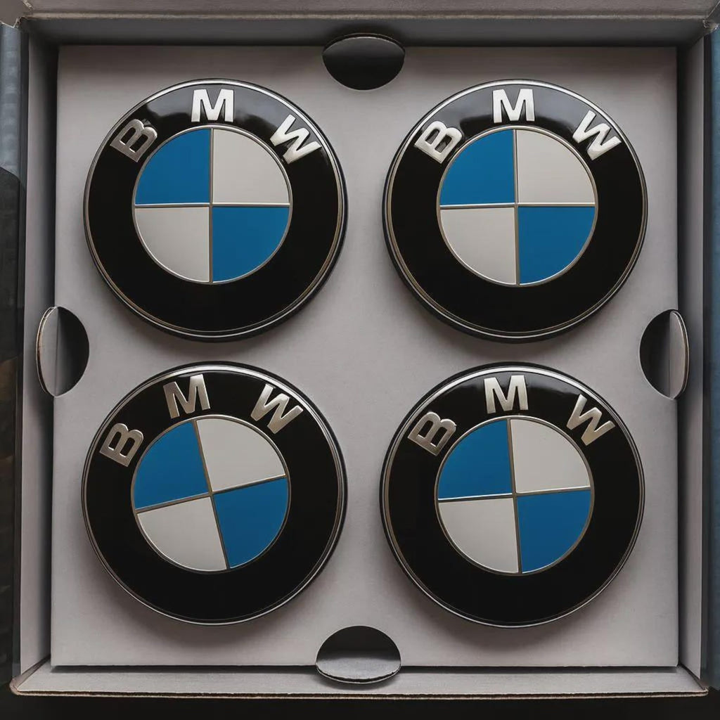 OEM BMW Floating Center Caps - Original Style Blue White