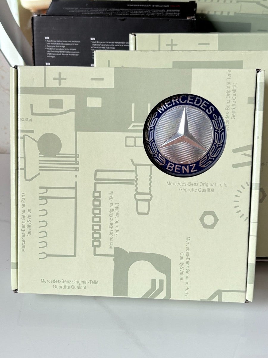 OEM Mercedes-Benz Floating Center Caps - Silver Wheat