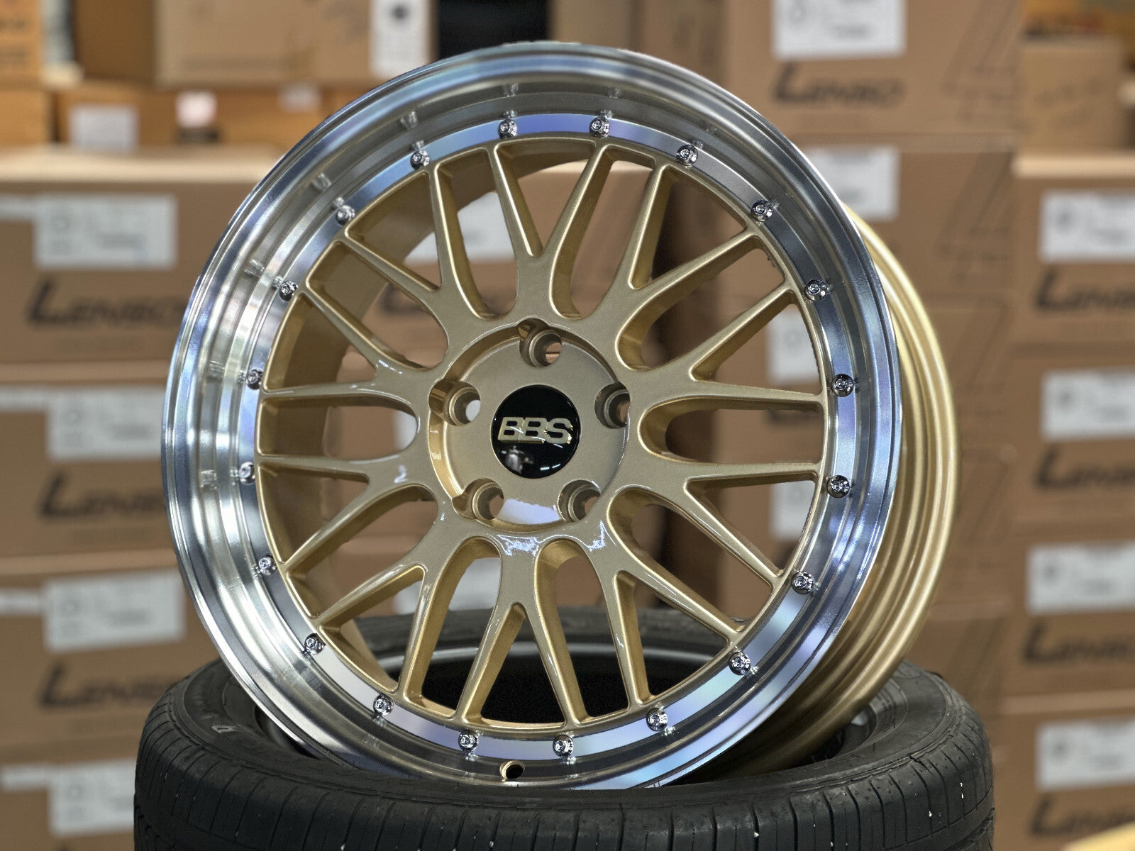 BBS LM Forged Wheel – Gold / Gold Face + Polish Lip (Single)