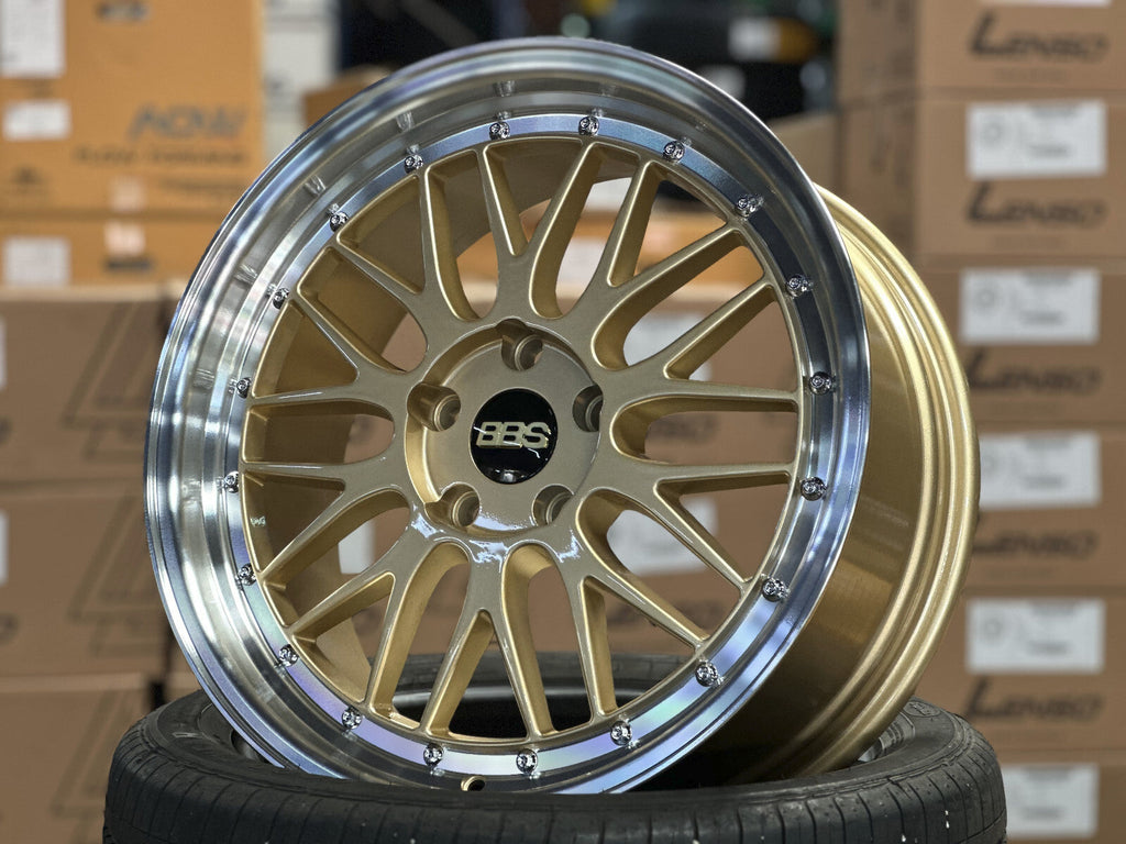 BBS LM Forged Wheel – Gold / Brushed Gold Face + Polish Lip (Single)