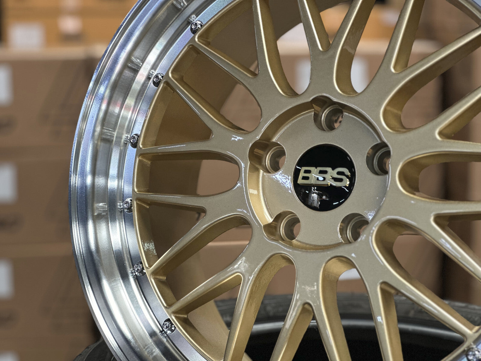 BBS LM Forged Wheels – Gold / Gold Face + Polish Lip (Set of 4)