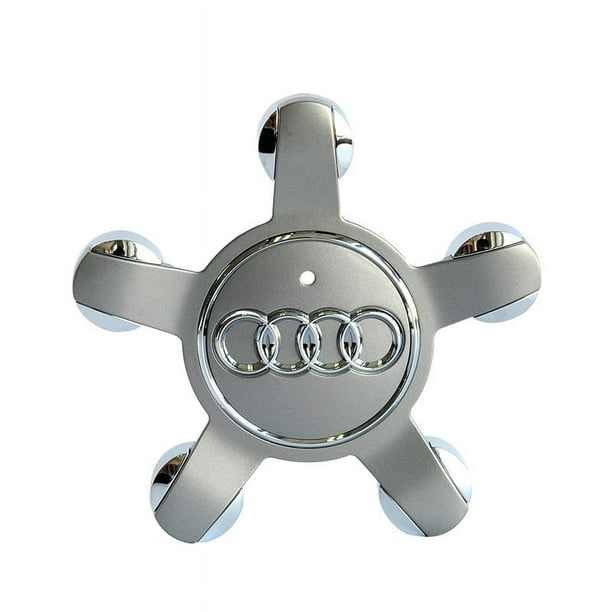 OEM Audi Floating Center Caps - Silver Split Spoke