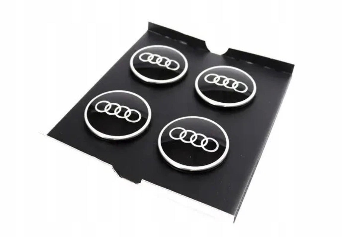 OEM Audi Floating Center Caps - Gloss Black (LEDs)