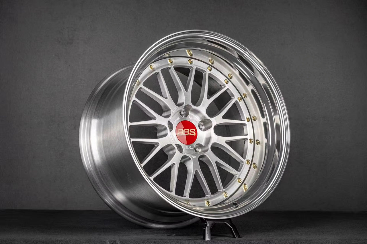 BBS LM Forged Wheel – Diamond Black / Brushed Silver Face + Polish Lip (Single)