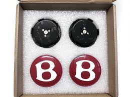 Bentley Floating Wheel Center Caps – Red / White with LED