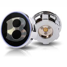 Bentley Floating Wheel Center Caps – Black / White with LED