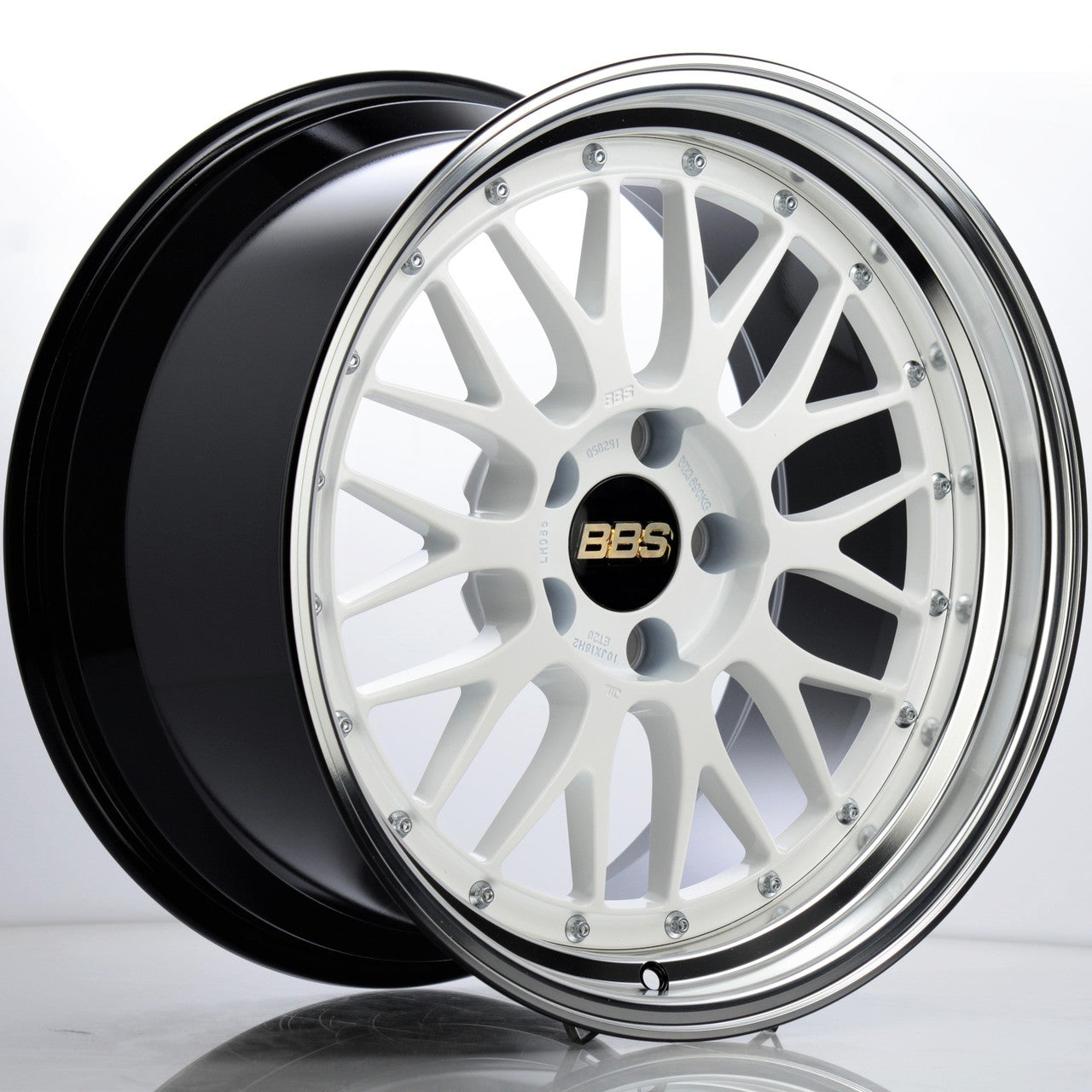 BBS LM Forged Wheel – White Blue Pearl / Brushed White Face + Polish Lip (Single)